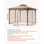 VEVOR Replacement Mesh Gazebo Netting Screen for 10x10x7 ft Patio, Net Only