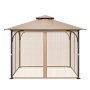 VEVOR Gazebo Netting Replacement, Fit Most 10 x 10 x 7 FT Gazebo Curtain, Outdoor Garden Net, 4-Panel Sidewall Mesh Net, Patio Midge Netting with Double Zipper, Canopy Screen (Netting Only)