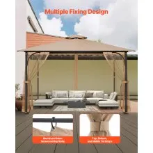 Replacement Mesh Gazebo Netting Screen for 10x12x7.3 ft Outdoor Patio, Net Only