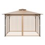 VEVOR Gazebo Netting Replacement, Fit Most 10 x 12 x 7 FT Gazebo Curtain, Outdoor Garden Net, 4-Panel Sidewall Mesh Net, Patio Midge Netting with Double Zipper, Canopy Screen (Netting Only)