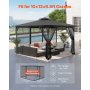 VEVOR Replacement Mesh Gazebo Netting Screen for 10x13x6.8 ft Patio, Net Only