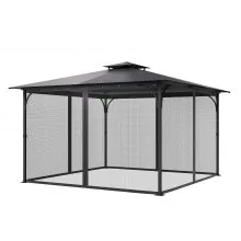 VEVOR Gazebo Netting Replacement, Fit Most 3 x 4 x 2 m Gazebo Curtain, Outdoor Garden Net, 4-Panel Sidewall Mesh Net, Patio Midge Netting with Double Zipper, Canopy Screen (Netting Only)