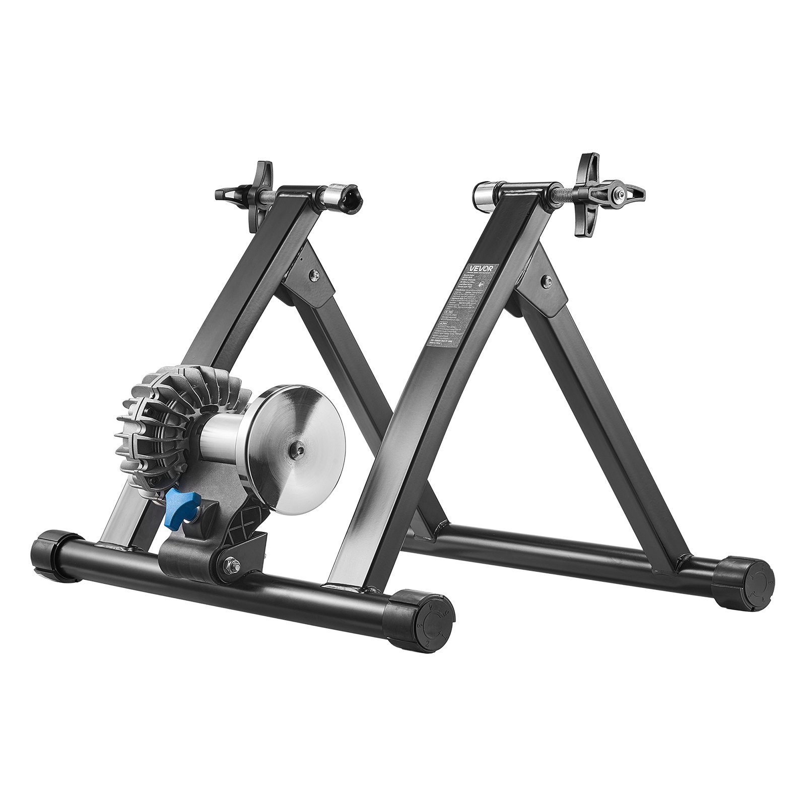 VEVOR Bike Trainer, 26-29 Inch & 700C Wheels, Foldable Fluid Bicycle Stationary Trainer Stand for Indoor Exercise Riding with Quick Release Skewer & Front Wheel Riser Block, Fits Road Bikes, Black