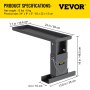 VEVOR 23.4x7.6-Inch Ladder Extender, Extension Ladder 12.25-19.7-Inch Adjustable Height Range, Ladder Leveling Tool, Stair Ladder Extension with Chain Pins in Steel for Stairs, in Black Powder Coated