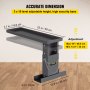 VEVOR 23.4x7.6-Inch Ladder Extender, Extension Ladder 12.25-19.7-Inch Adjustable Height Range, Ladder Leveling Tool, Stair Ladder Extension with Chain Pins in Steel for Stairs, in Black Powder Coated