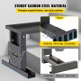 VEVOR 23.4x7.6-Inch Ladder Extender, Extension Ladder 12.25-19.7-Inch Adjustable Height Range, Ladder Leveling Tool, Stair Ladder Extension with Chain Pins in Steel for Stairs, in Black Powder Coated