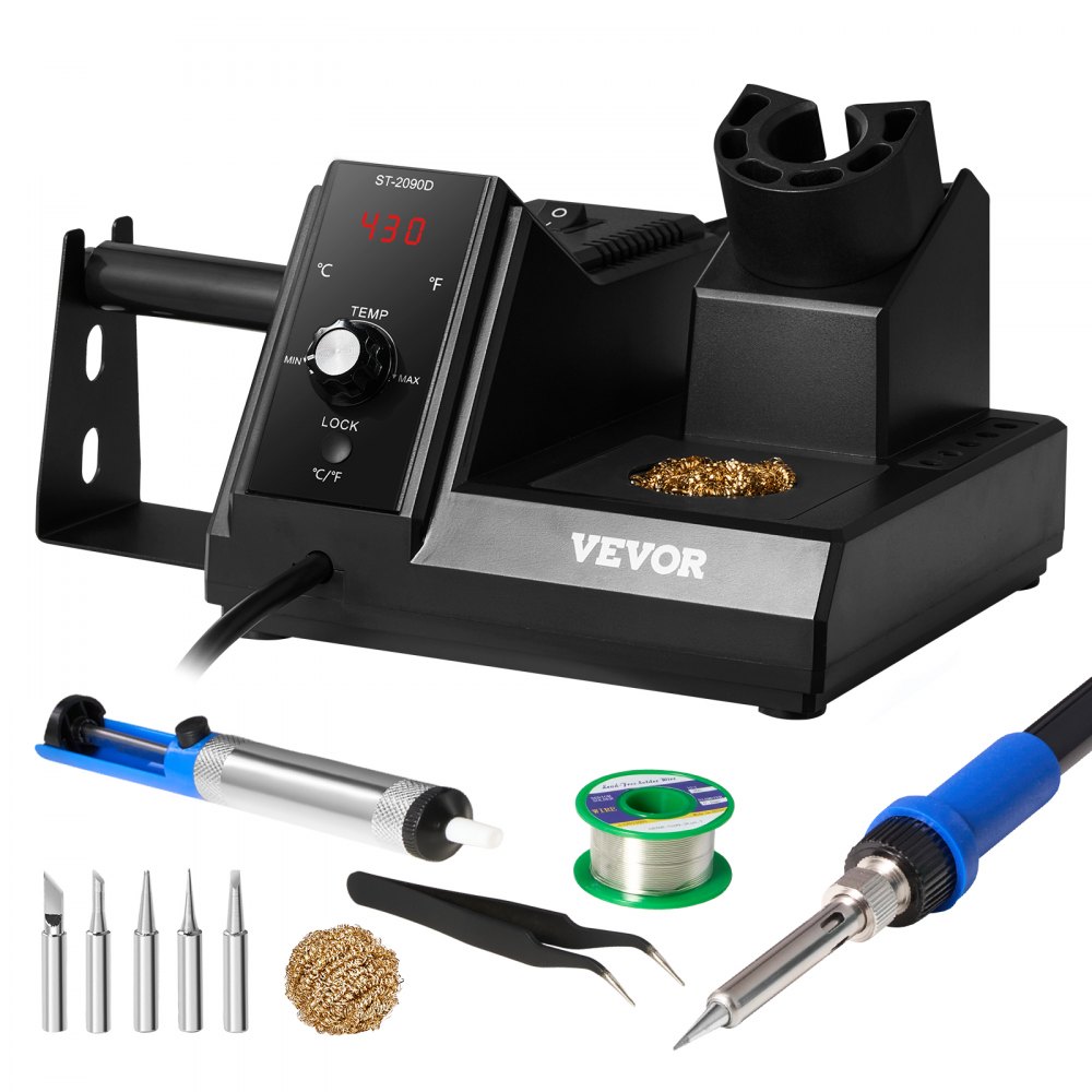 Soldering Iron Station 80W Digital Display Soldering Station Kit & 5 Iron Tips