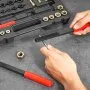 VEVOR 49-Piece Thread Chaser Set, UNC UNF and Metric Thread Restorer Tool, Rethreading Tool Kit with 22 Taps 24 Dies 3 Thread Files Storage Case, Heat Treated Steel, for Mechanics DIY Enthusiasts