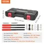 VEVOR 61-Piece Thread Chaser Set, UNC UNF and Metric Thread Restorer Tool, Rethreading Tool Kit with 28 Taps 28 Dies 3 Thread Files Storage Case, Heat Treated Steel, for Mechanics DIY Enthusiasts