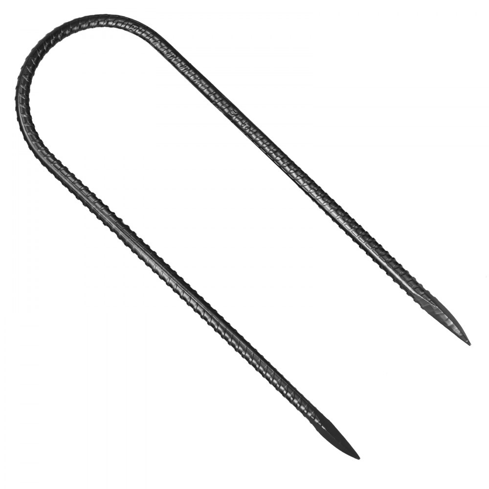 VEVOR 12-Inch 8 Pack Rebar Stakes 304,8x82,04 mm Heavy Duty U Shape Galvanized Ground Anchors