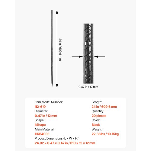 Sirged maa-ankrud 610 mm, Ø 12 mm, 20 tk — pilt 7