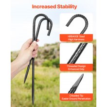 16-Inch 16 Pack Rebar Stakes Heavy Duty J Hook Galvanized Steel Ground Anchors