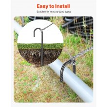 16-Inch 16 Pack Rebar Stakes Heavy Duty J Hook Galvanized Steel Ground Anchors