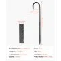 VEVOR Rebar Stakes, 406.4 mm, Heavy-Duty 10 mm Diameter J Hook, Galvanized Steel Ground Anchors with Chisel Point End & Rust-Resistant Coating, for Gardening Support, Fence, Camping Tents (24-Pack)