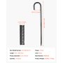 VEVOR 406,4 mm / 16-Inch 24 Pack Rebar Stakes Heavy Duty J Hook Galvanized Ground Anchors
