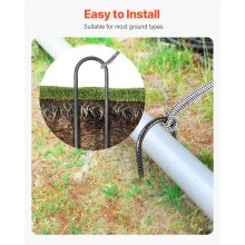 10-Inch 12 Pack Rebar Stakes Heavy Duty U Shape Galvanized Steel Ground Anchors