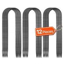 10-Inch 12 Pack Rebar Stakes Heavy Duty U Shape Galvanized Steel Ground Anchors