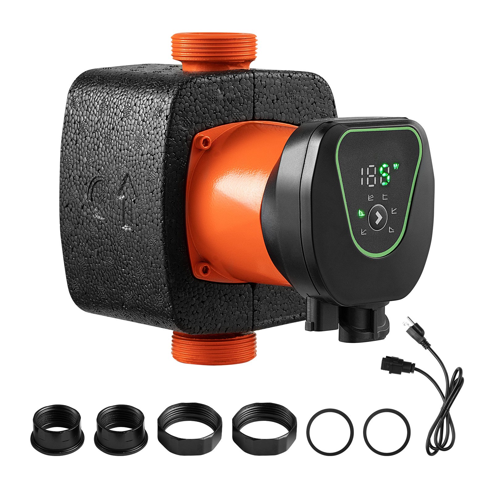 VEVOR LPS25-11PA/180 High Efficiency Circulator Pump, 117 LPM, 11 M Max Lift Cast Iron Hot Water Recirculating Circulation Pump, Threaded Connection, Check Valve, Quiet Operation, for Home Heating System