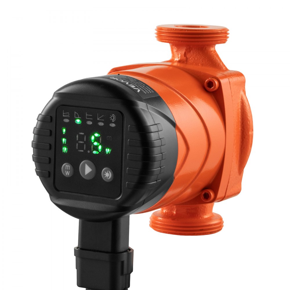 VEVOR LPS25-6BP/130 High Efficiency Circulator Pump, 58 LPM, 6 M Max Lift Cast Iron Hot Water Recirculating Circulation Pump, Threaded Connection, Quiet Operation, for Home Heating System