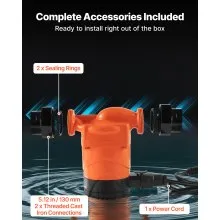 VEVOR LPS25-6BP/130 High Efficiency Circulator Pump, 58 LPM, 4 M Max Lift Cast Iron Hot Water Recirculating Circulation Pump, Threaded Connection, Check Valve, Quiet Operation, for Home Heating System