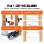 VEVOR 102 Pack Cable Railing Swage Threaded Stud Tension End Fitting Terminal for 1/8" Deck Cable Railing, T316 Stainless Steel, Cable Railing Tensioner 1/8" for Wood/Metal Post, Silver