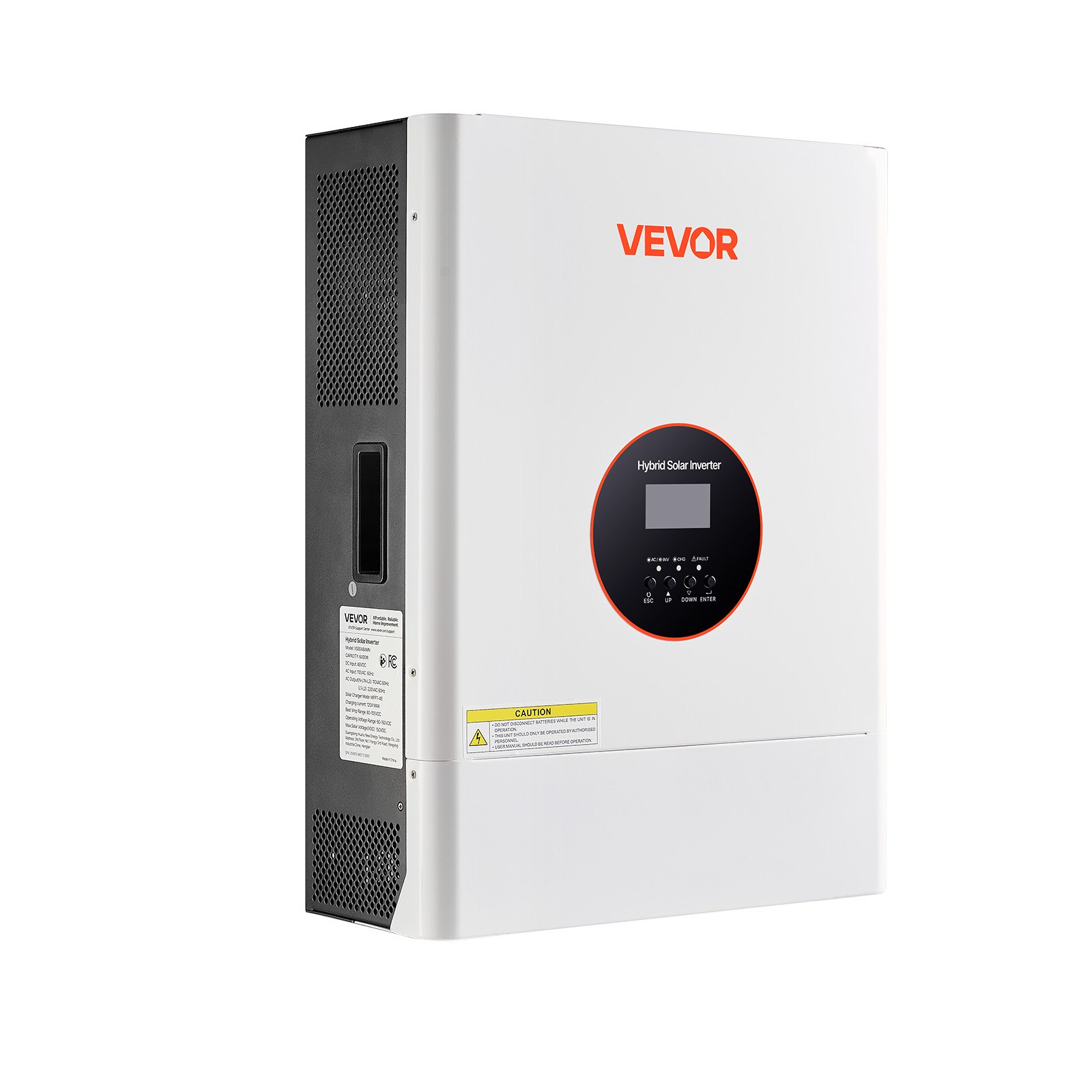VEVOR 6000W 48V Hybrid Solar Inverter, 120V/240V Split Phase, Built-in 120A MPPT Solar Controller, Low Frequency Pure Sine Wave Power Inverter Charger, for Lead Acid Lithium Battery Off-Grid Systems