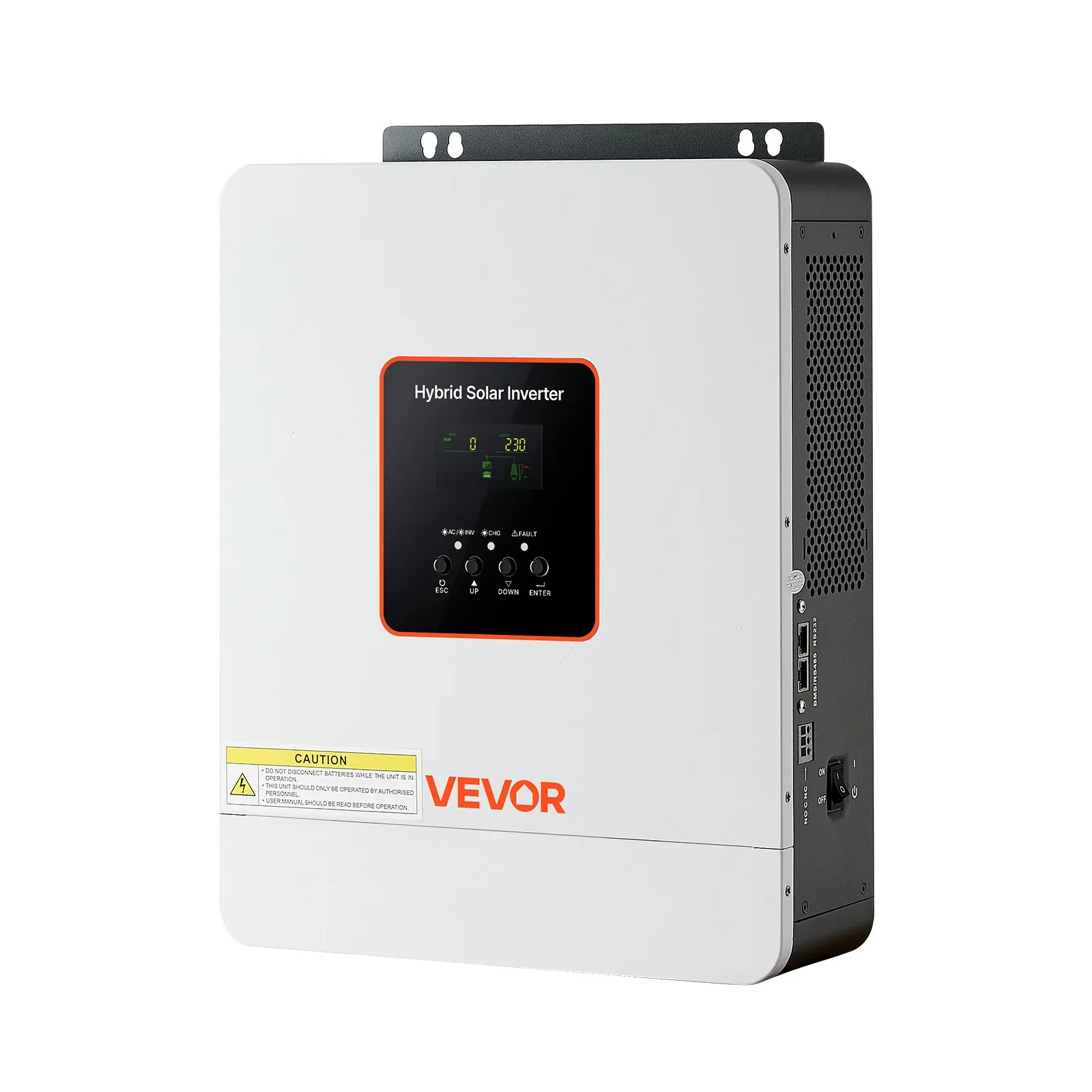 VEVOR 3000W Hybrid Solar Inverter, 24V DC to 230V AC, Pure Sine Wave Power Inverter Charger, Built-in 80A MPPT Solar Controller, Compatible with Lead Acid Lithium Battery, for Home, Camper, Off-Grid