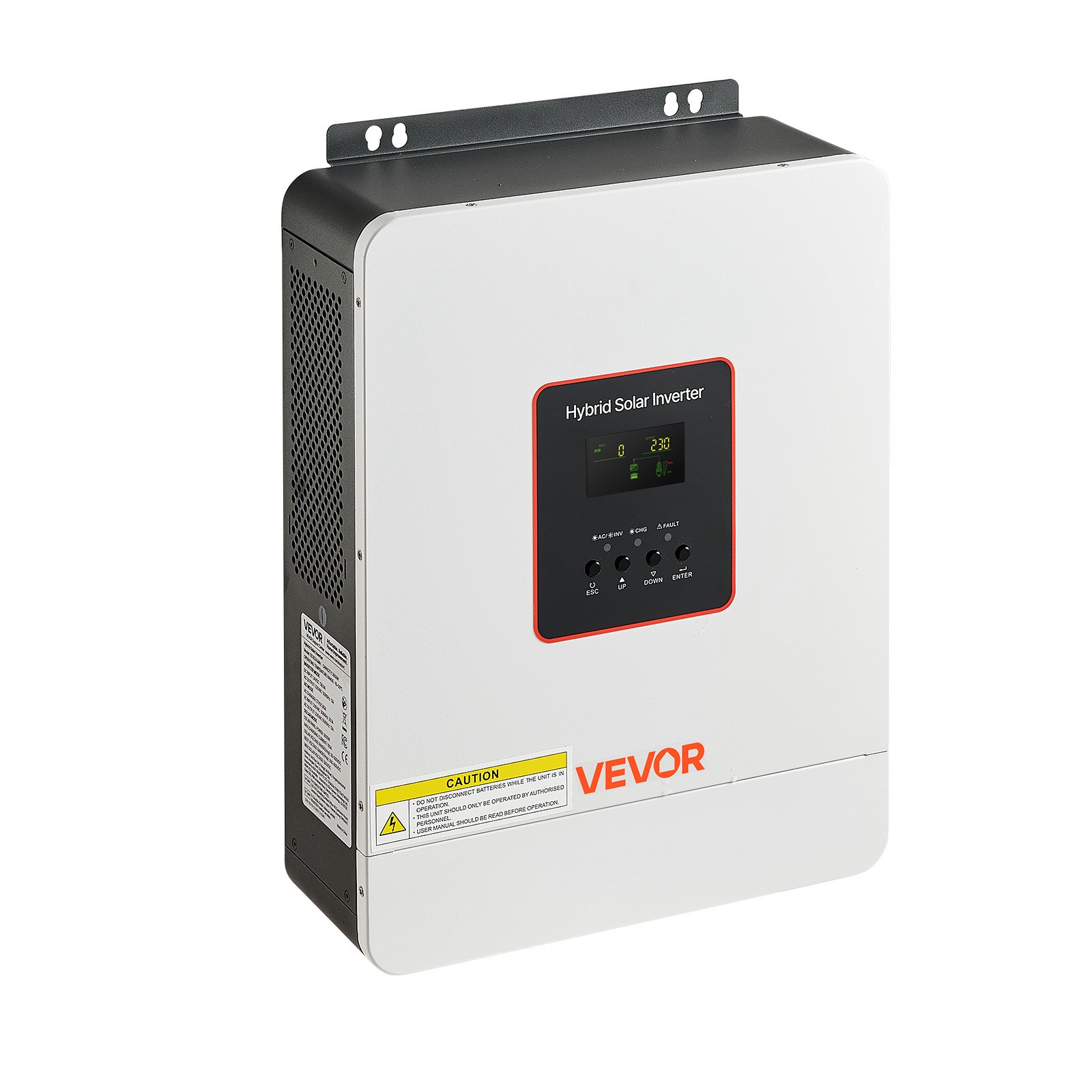 VEVOR 3000W Hybrid Solar Inverter, 24V DC to 230V AC, Pure Sine Wave Power Inverter Charger, Built-in 80A MPPT Solar Controller, Compatible with Lead Acid Lithium Battery, for Home, Camper, Off-Grid