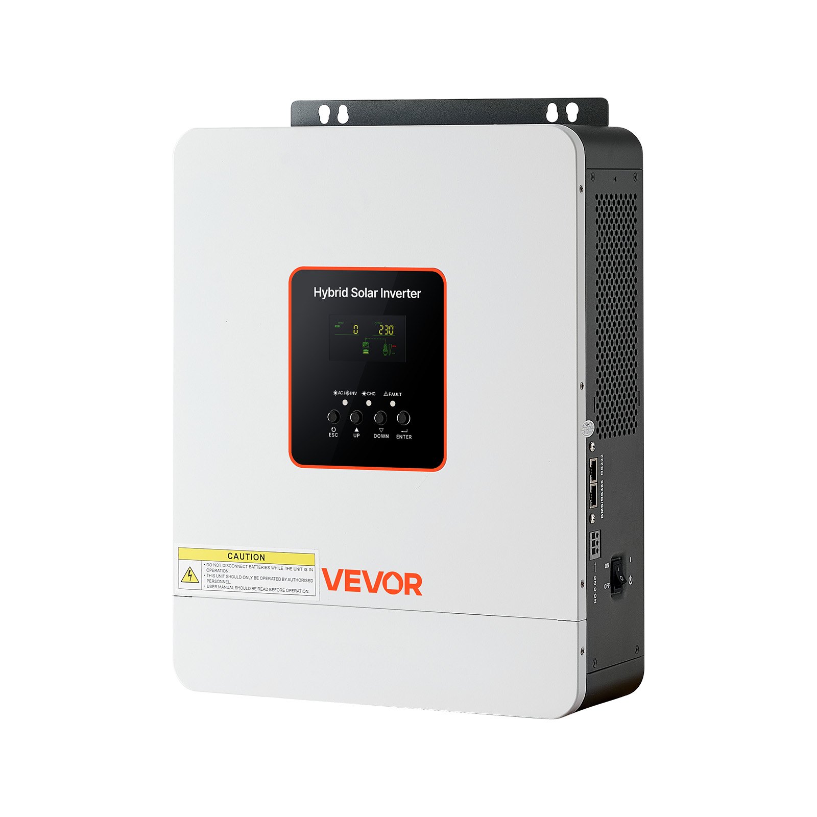 VEVOR 3000W Hybrid Solar Inverter, 24V DC to 230V AC, Pure Sine Wave Power Inverter Charger, Built-in 80A MPPT Solar Controller, Compatible with Lead Acid Lithium Battery, for Home, Camper, Off-Grid