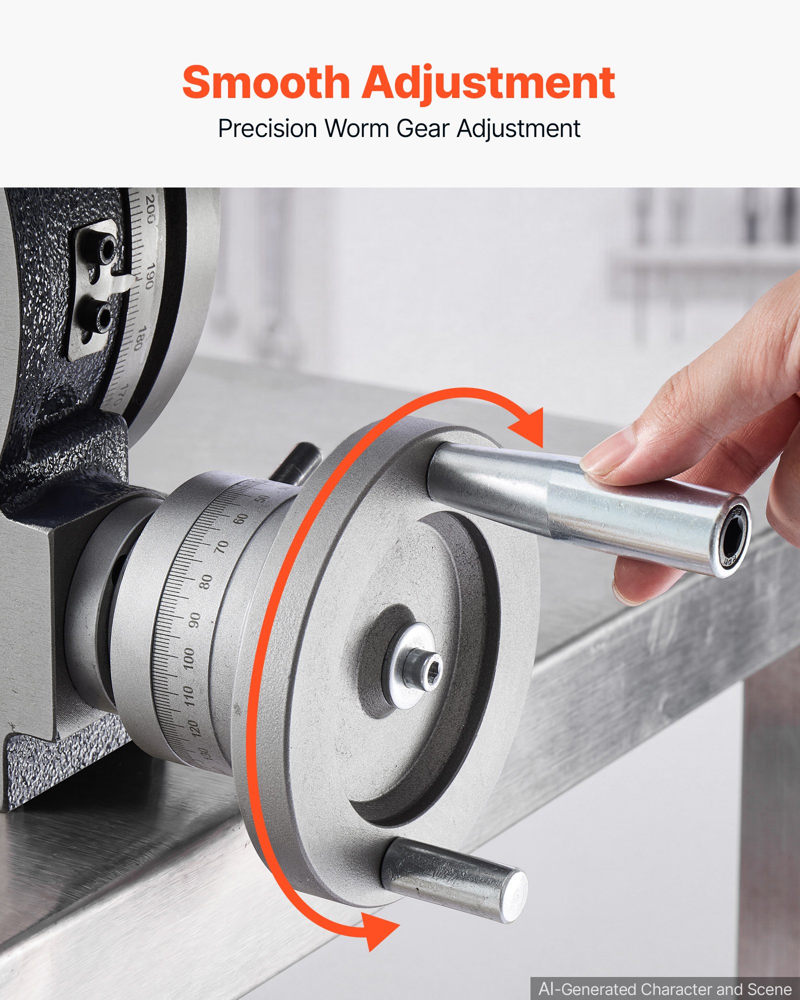 VEVOR Horizontal Vertical Rotary Table 200 mm Precision Milling Rotary Table, with T-Slot & Graduated Scale, Worm Gear Adjustment, Cast Iron, Precision Indexing, for Milling Machines & Drill Presses