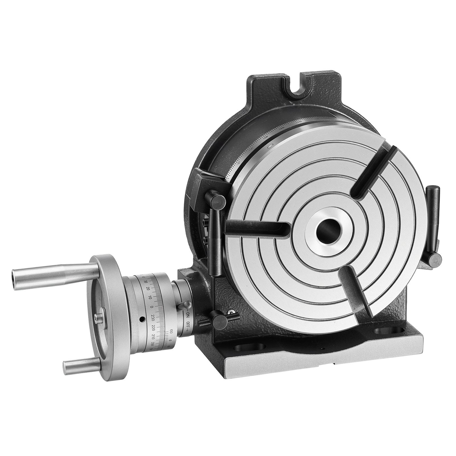 VEVOR Horizontal Vertical Rotary Table 200 mm Precision Milling Rotary Table, with T-Slot & Graduated Scale, Worm Gear Adjustment, Cast Iron, Precision Indexing, for Milling Machines & Drill Presses