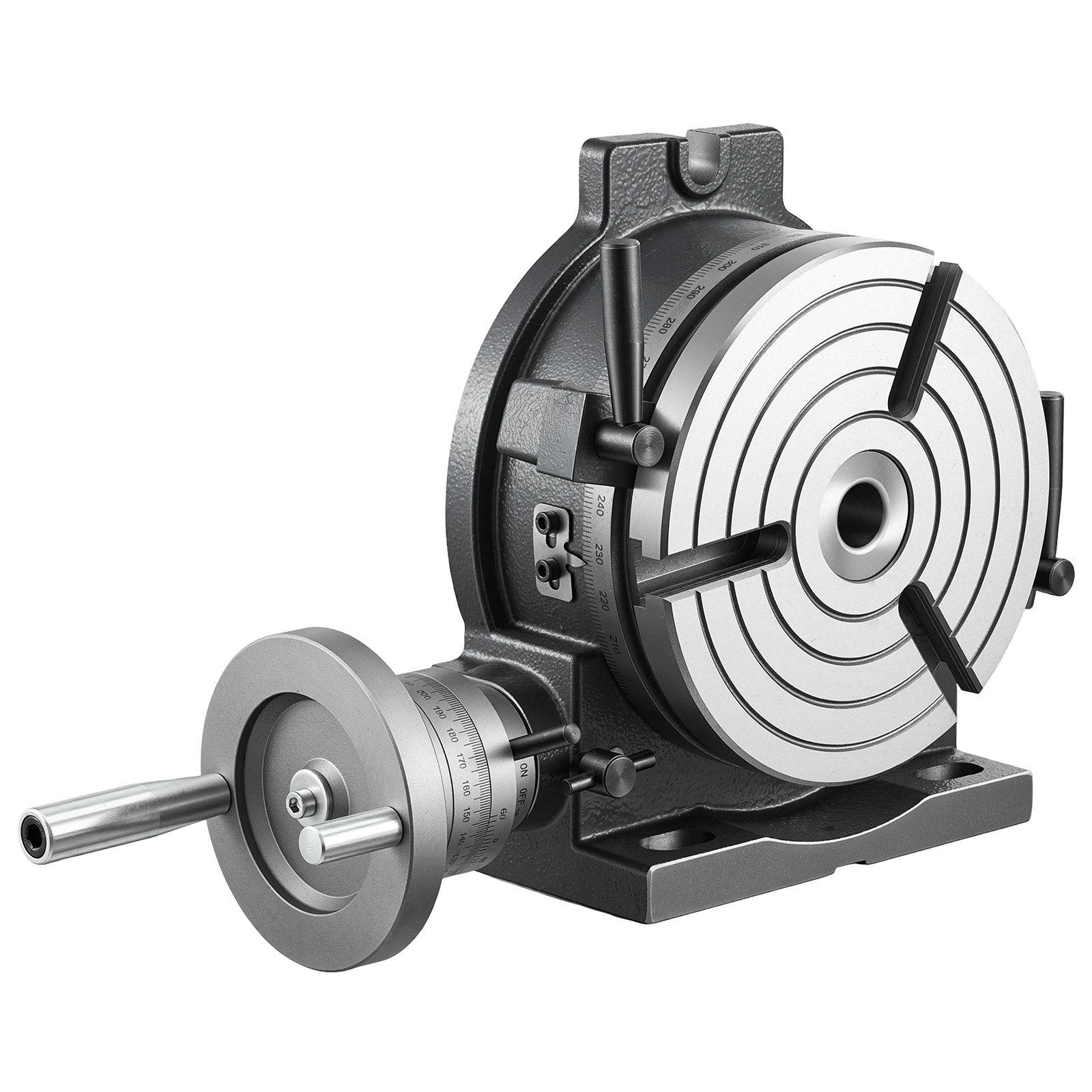 VEVOR Horizontal Vertical Rotary Table 200 mm Precision Milling Rotary Table, with T-Slot & Graduated Scale, Worm Gear Adjustment, Cast Iron, Precision Indexing, for Milling Machines & Drill Presses