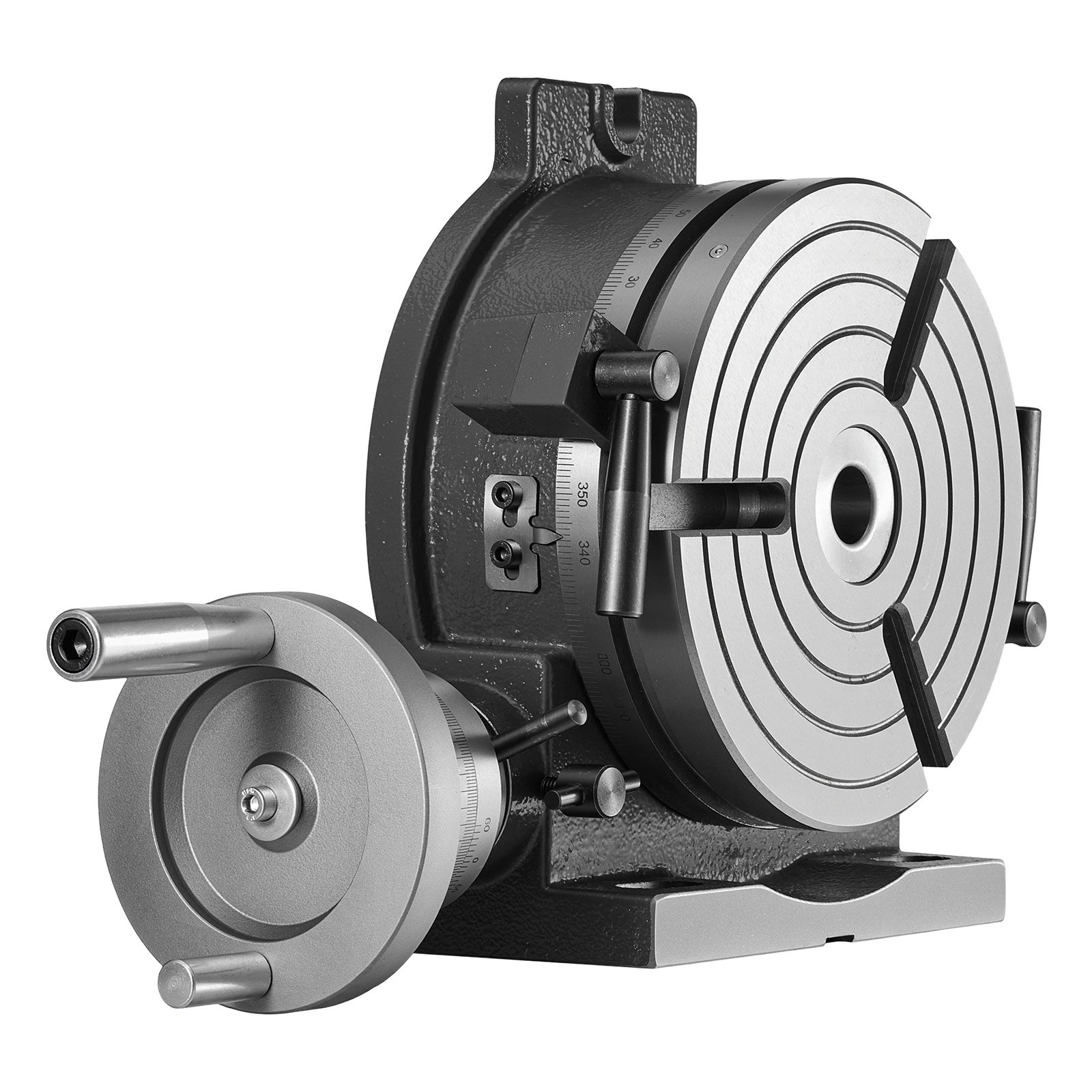 VEVOR Horizontal Vertical Rotary Table 200 mm Precision Milling Rotary Table, with T-Slot & Graduated Scale, Worm Gear Adjustment, Cast Iron, Precision Indexing, for Milling Machines & Drill Presses