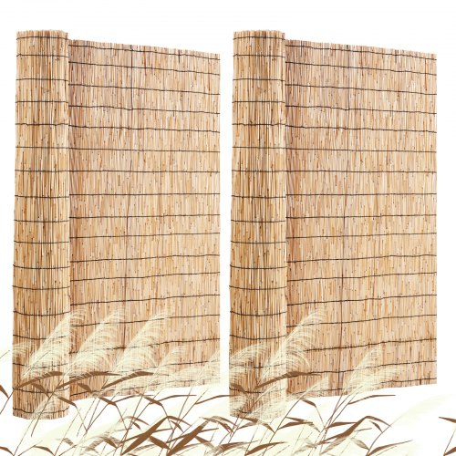 Backyard X-Scapes 6 Ft. H X 16 Ft. L Bamboo Cocoa Peeled Reed Fence Panel Decorative Screen For Backyard Garden Fencing Divider (4-Pack) 20-C6-4BX - The Home Depot