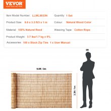 VEVOR Reed Fence Backyard Landscaping Privacy Blind Fence Screen 9,8' x 3,3'