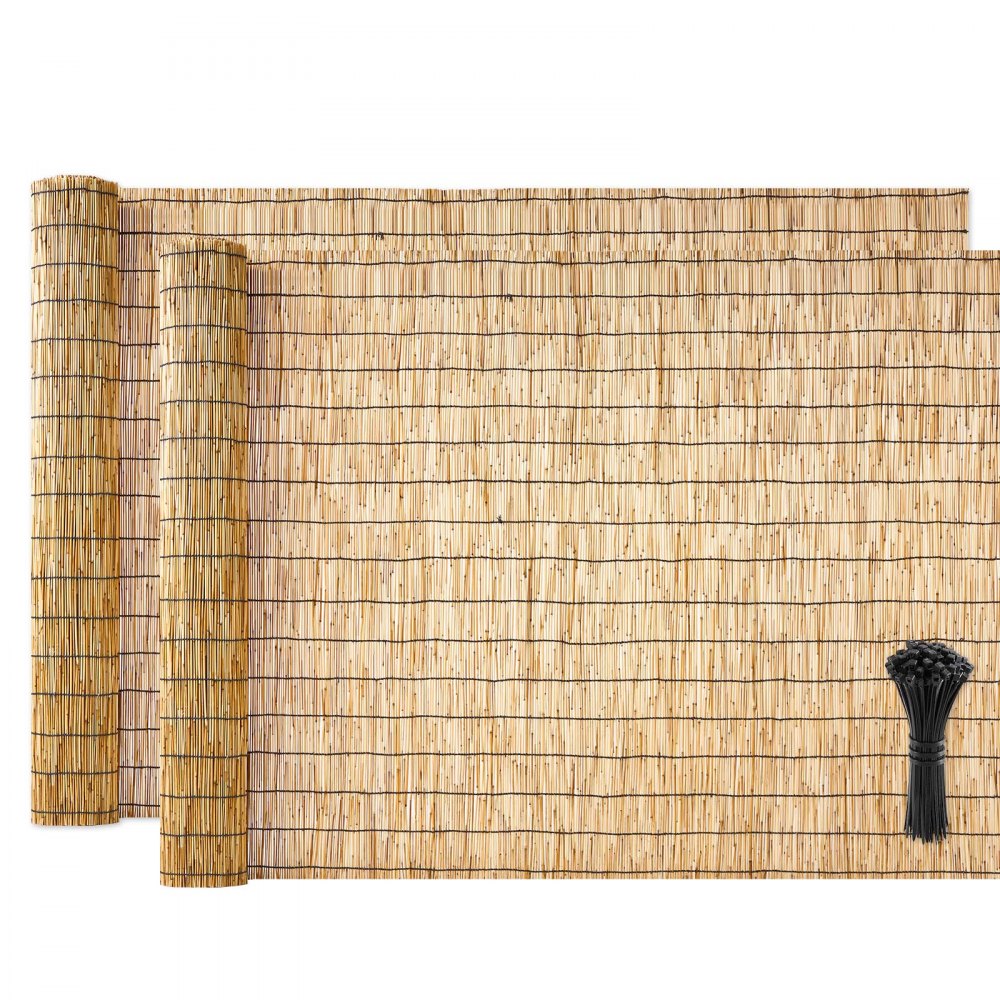 VEVOR Natural Reed Fencing, 4 ft x 16.4 ft, 2 Pack Decorative Natural Reed Fencing Roll, Decorative Fence for Backyard Divider, Privacy Screen Panel Curtain for Balcony Patio Garden Backyard Outdoor