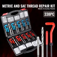 VEVOR Helicoil Thread Repair Kit 338-Piece SAE and Metric Rethreading Tool Kit