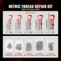 VEVOR Helicoil Thread Repair Kit, 166-Piece Metric HSS Drill Helicoil Repair Kit, M5 M6 M8 M10 M12 Heli Coil Rethreading Tool Kit with HSS Drill Bits Thread Inserts Taps Breakoff Installation Tools
