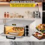 VEVOR kommerciel pizzaovn bordplade, 14" enkelt dæklag, 110V 1300W rustfrit stål elektrisk pizzaovn med sten og hylde, multifunktionel indendørs pizzamaskine til hjemmebagte kringler