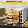 VEVOR kommerciel pizzaovn bordplade, 14" dobbeltdækket lag, 110V 1950W rustfrit stål elektrisk pizzaovn med sten og hylde, multifunktionel indendørs pizzamaskine til hjemmebagte kringler