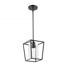 VEVOR Black Pendant Light Iron Cage Metal Pendant Lighting with Glass Shade