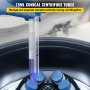 15ml conical centrifuge tube being placed in a centrifuge rotor with blue capped tubes.