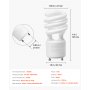 VEVOR 4-Pack CFL Light Bulbs, 13W Compact Fluorescent Spiral Bulbs with 2700K Warm Light, 900lm Luminous Flux, Twist and Lock GU24 Base, Ideal for Bedrooms, Study Rooms, Living Rooms, Commercial Use