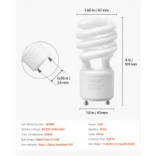 VEVOR 4-Pack CFL Light Bulbs 13W Compact Fluorescent Bulbs with 2700K Warm Light