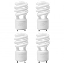 VEVOR 4-Pack CFL Light Bulbs 13W Compact Fluorescent Bulbs with 2700K Warm Light