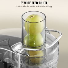 VEVOR Extracteur de jus centrifuge avec moteur de 1000 W, facile à nettoyer, grande goulotte d'alimentation de 7,6 cm pour fruits et légumes, machine à jus à 2 vitesses, en acier inoxydable, sans BPA
