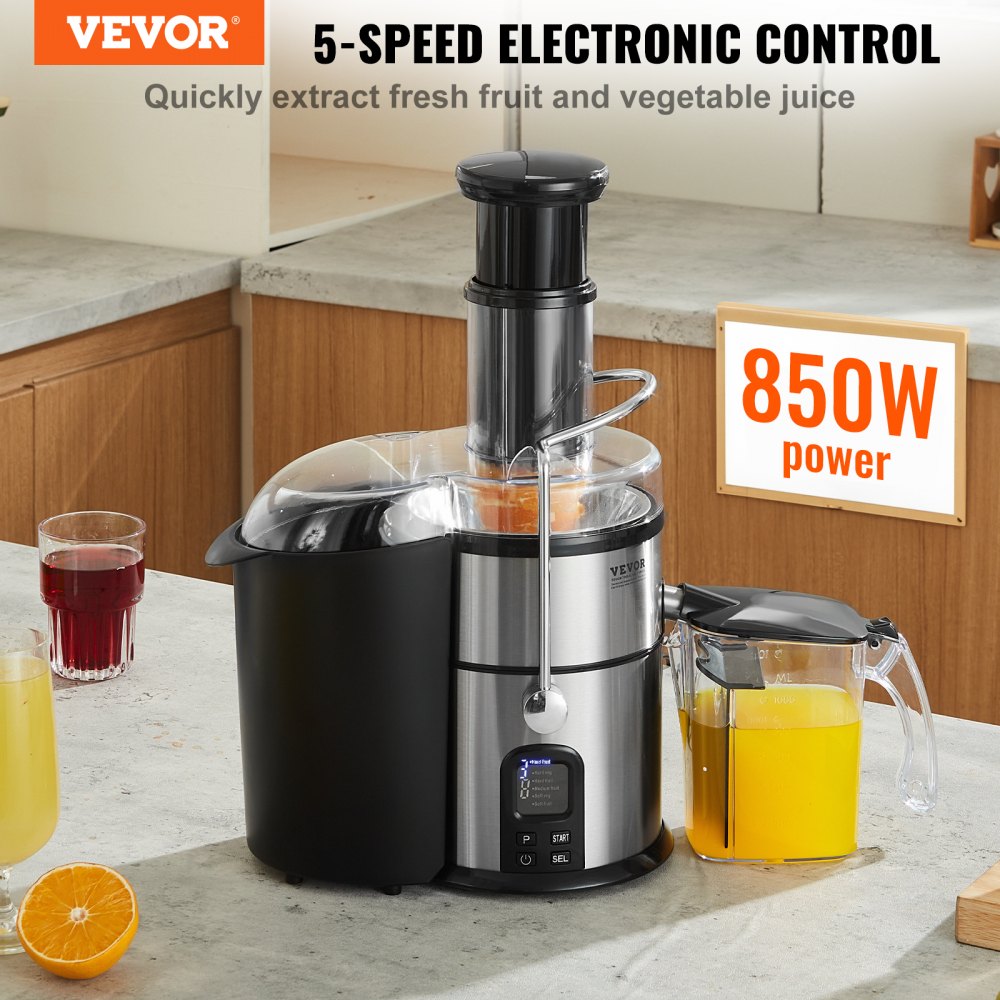 VEVOR Juicer Machine, 350W Motor Centrifugal Juice Extractor, Easy Clean Centrifugal Juicers, Big Mouth Large 2.5 Feed Chute