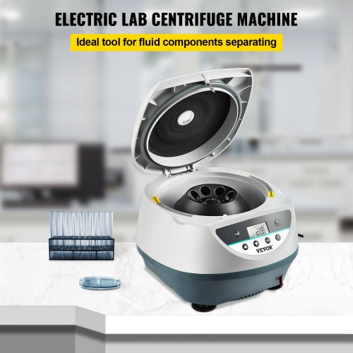 VEVOR Centrifuge, 500-5000RPM Variable Speed Lab Centrifuge Machine, Max. 3074xg RCF Digital Bench-top Centrifuge, w/ 6 x 15mL & 8 x 15mL Rotor, LCD Display, RPM RCF Time Control, for Liquid Samples