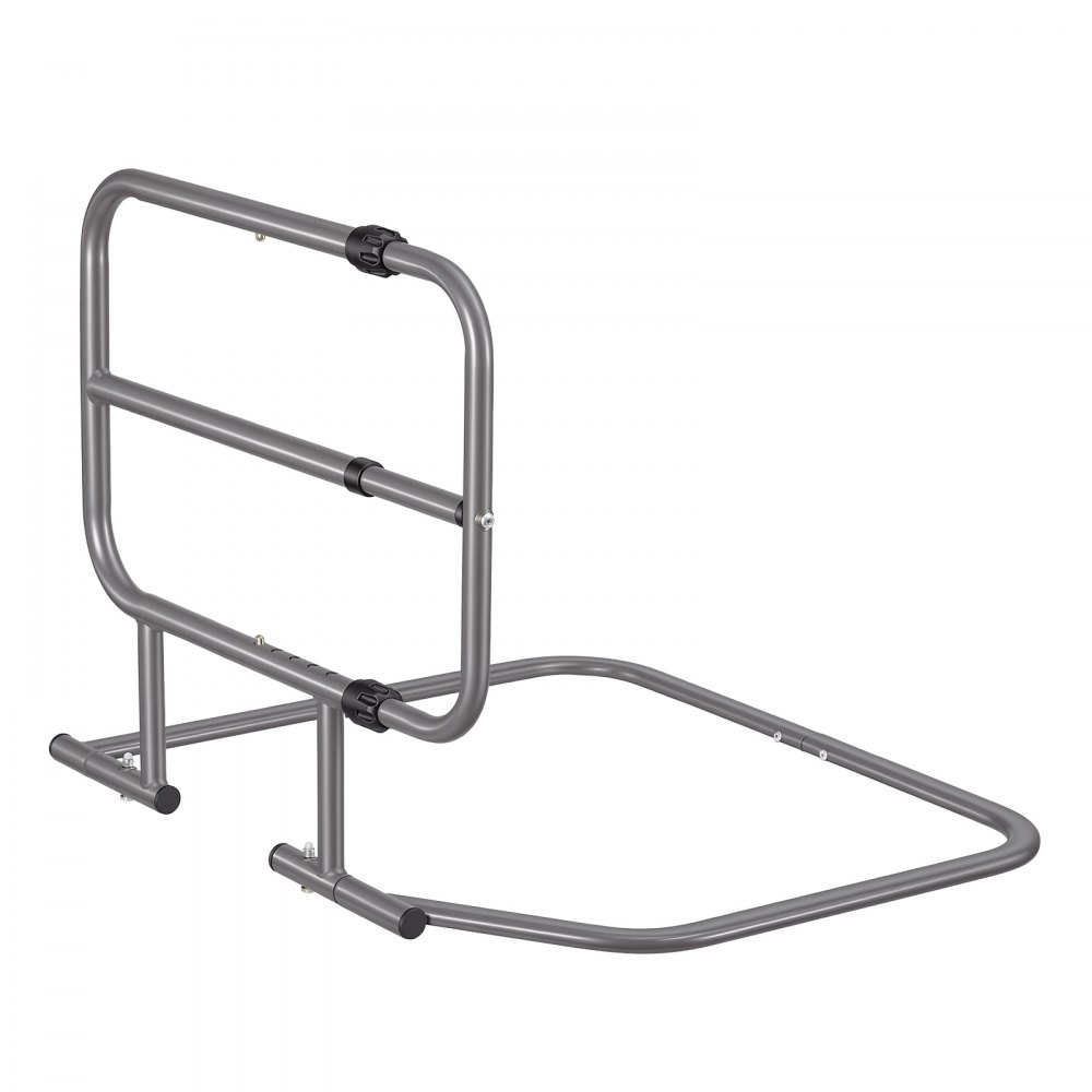 VEVOR Bed Rails for Elderly Adults 90.7kg Capacity Bed Side Assist Rail, High-Strength Steel, L-Shaped Bedside Cane for Seniors, Adjustable Handle Length, Fits King Queen Full Twin Beds