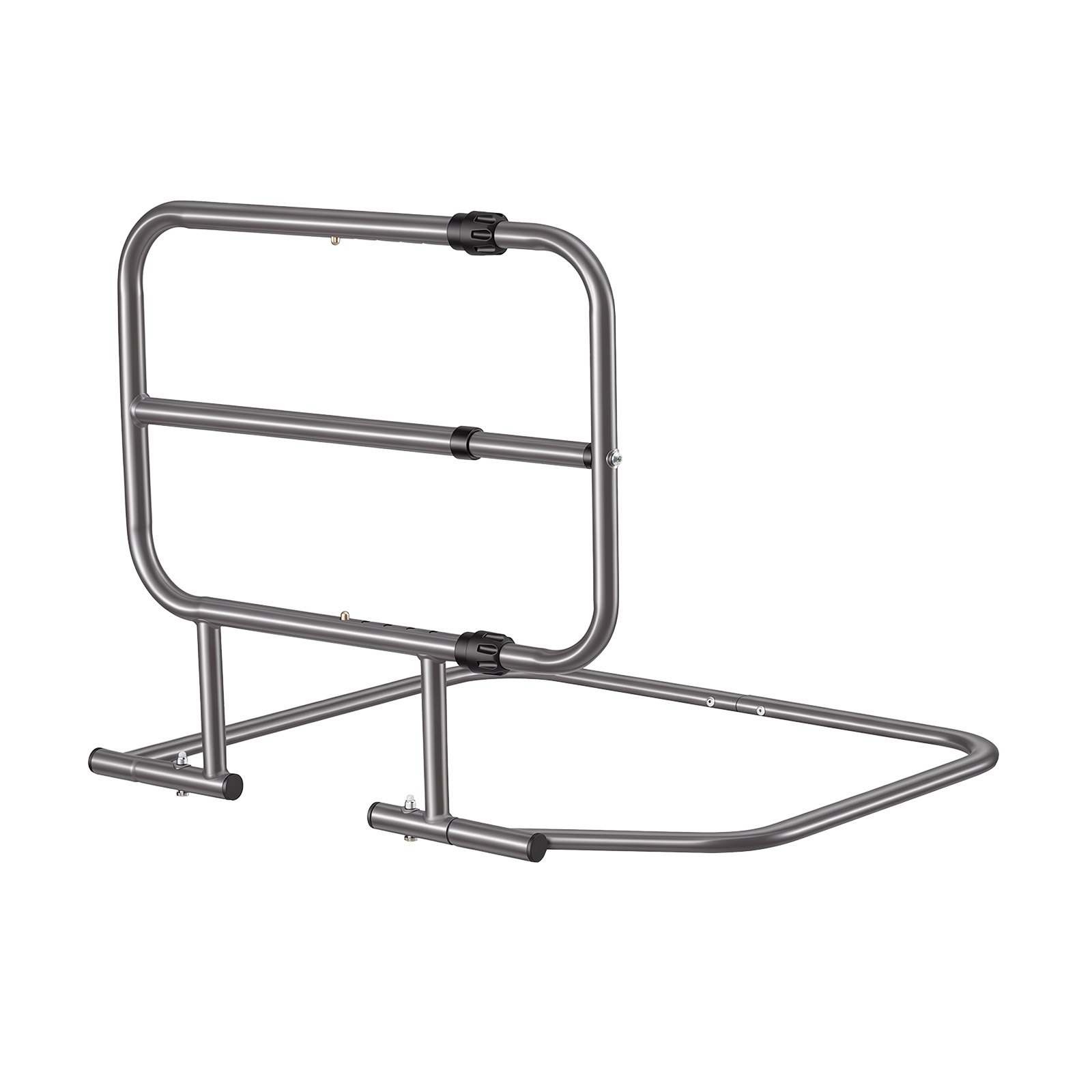 VEVOR Bed Rails for Elderly Adults 90.7kg Capacity Bed Side Assist Rail, High-Strength Steel, L-Shaped Bedside Cane for Seniors, Adjustable Handle Length, Fits King Queen Full Twin Beds